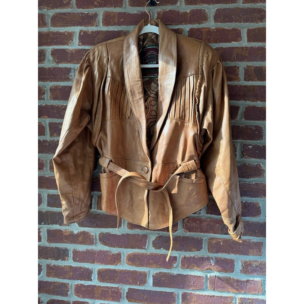 Koyiak Wear Leather Jacket Tan Size Medium